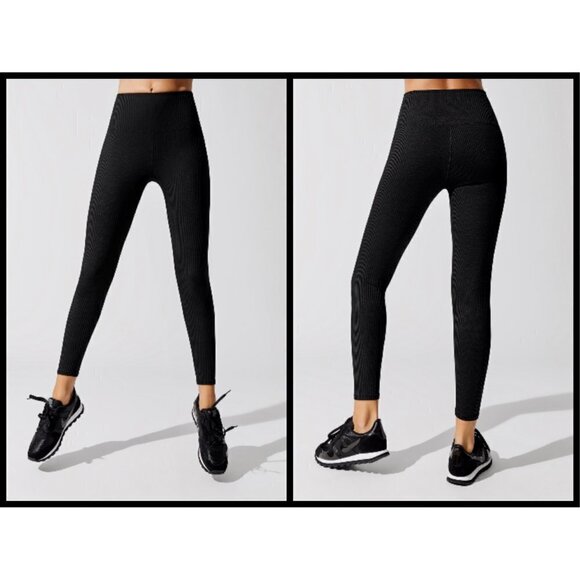 💕CARBON 38💕 Ribbed 7/8 Legging ~ Black - Picture 2 of 13